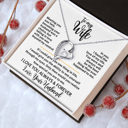 Forever Love Necklace with Message Card To My Wife