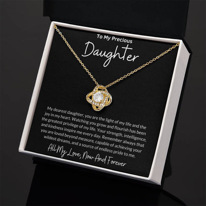 Love Knot Necklace for Daughter with Message Card