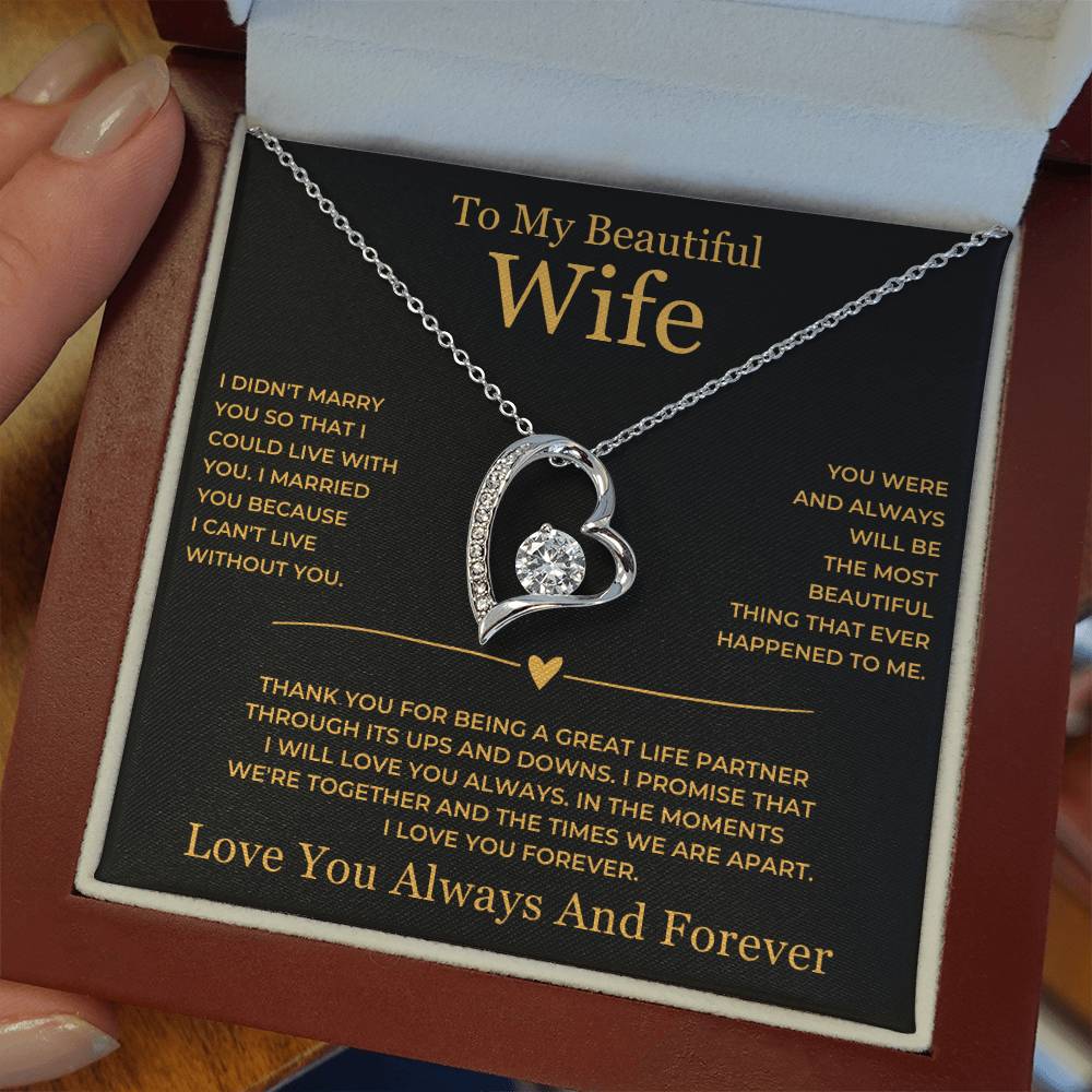 Forever Love Necklace - To My Beautiful Wife
