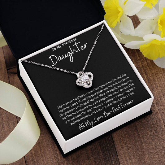 Love Knot Necklace for Daughter with Message Card