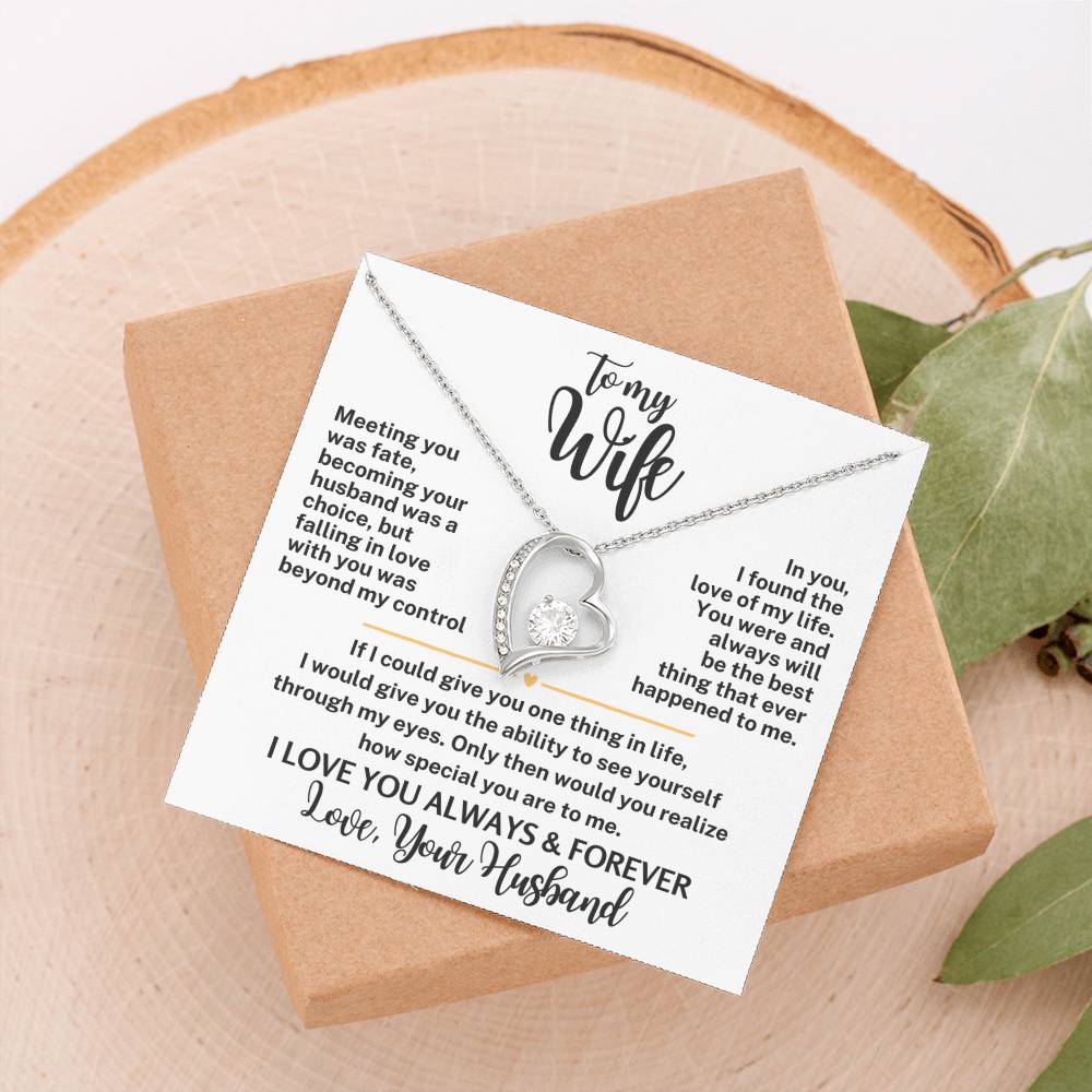 Forever Love Necklace with Message Card To My Wife