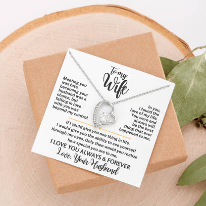 Forever Love Necklace with Message Card To My Wife