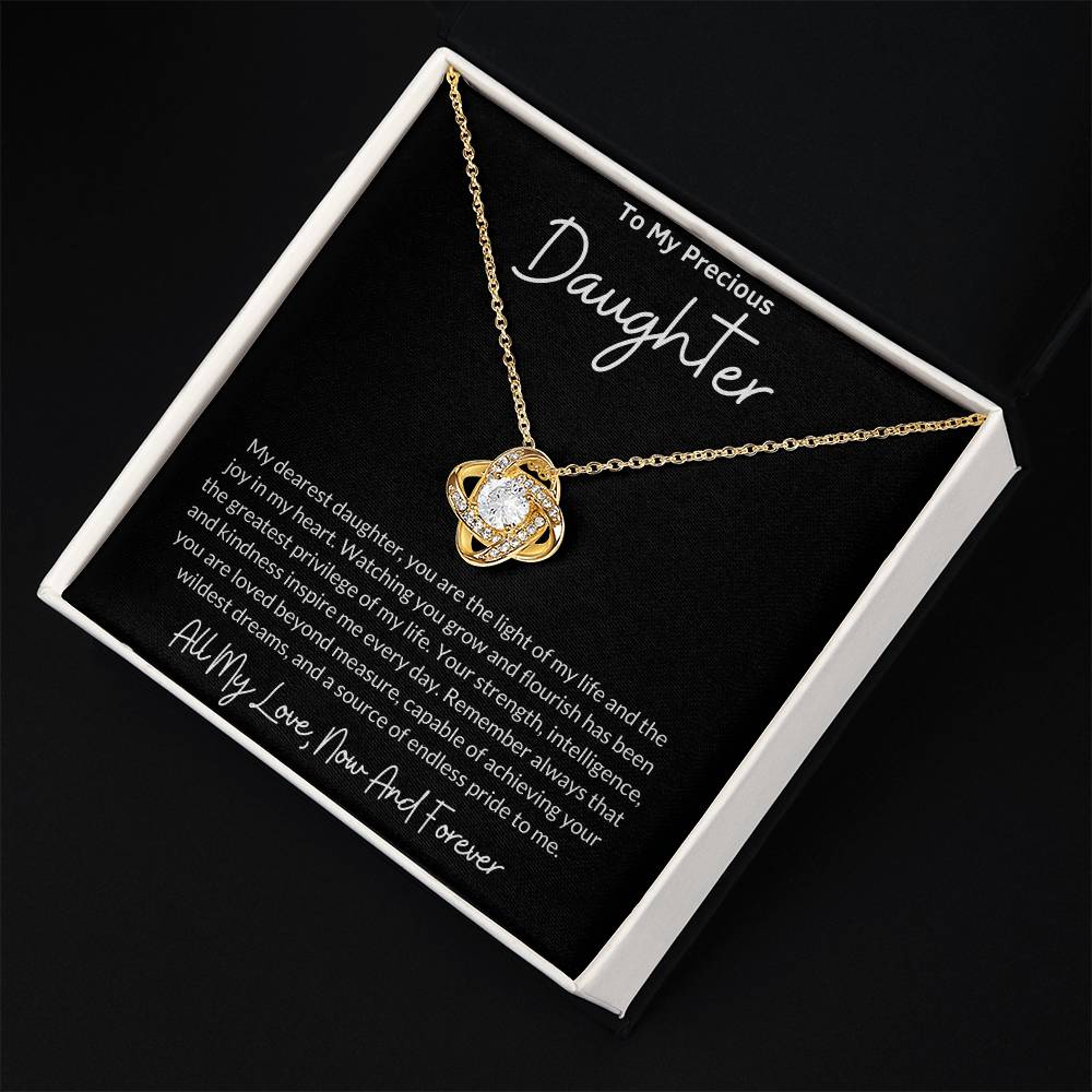 Love Knot Necklace for Daughter with Message Card