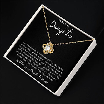 Love Knot Necklace for Daughter with Message Card