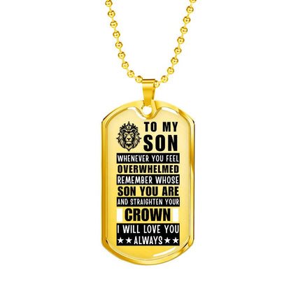 Personalized Dog Tag Necklace with Engraving. Gift for Son