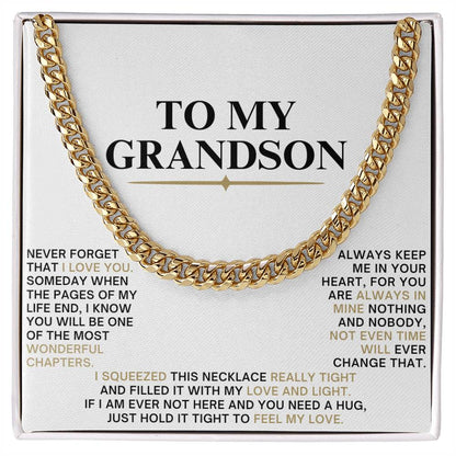 Cuban Link Chain with Sentimental Message for Grandson