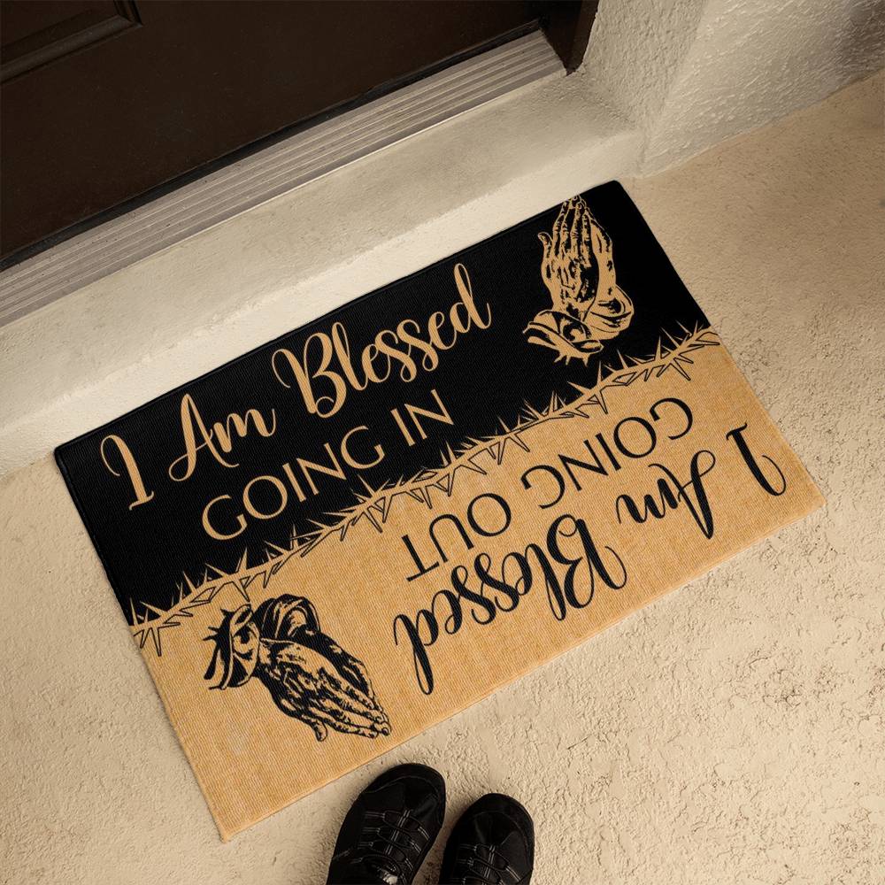 Blessed Going In and Out Welcome Mat