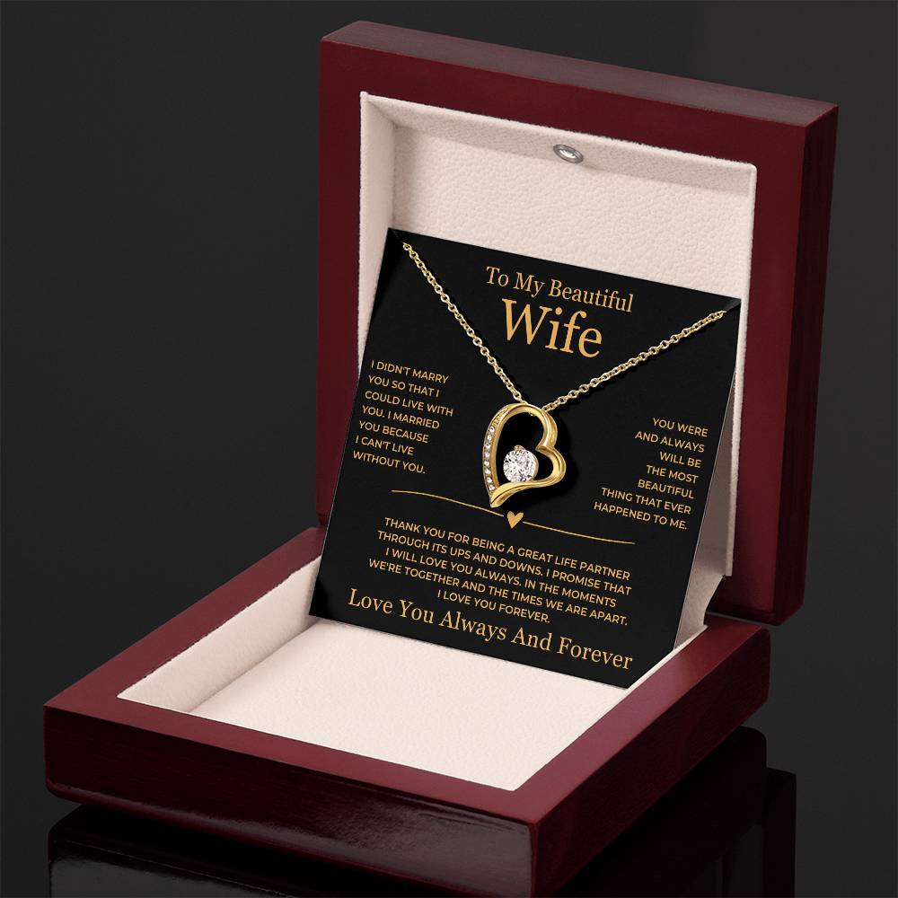 Forever Love Necklace - To My Beautiful Wife