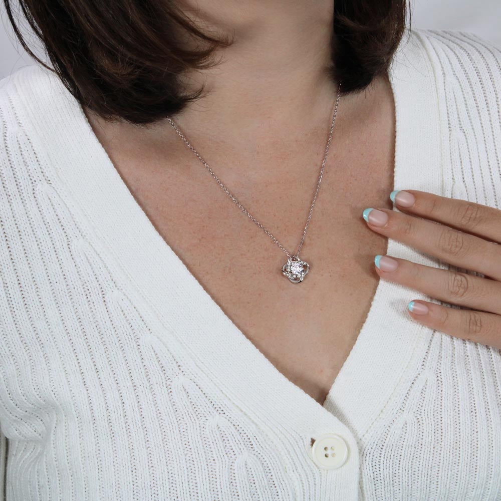 Love Knot Necklace for Daughter with Message Card