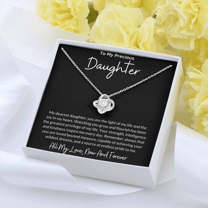 Love Knot Necklace for Daughter with Message Card