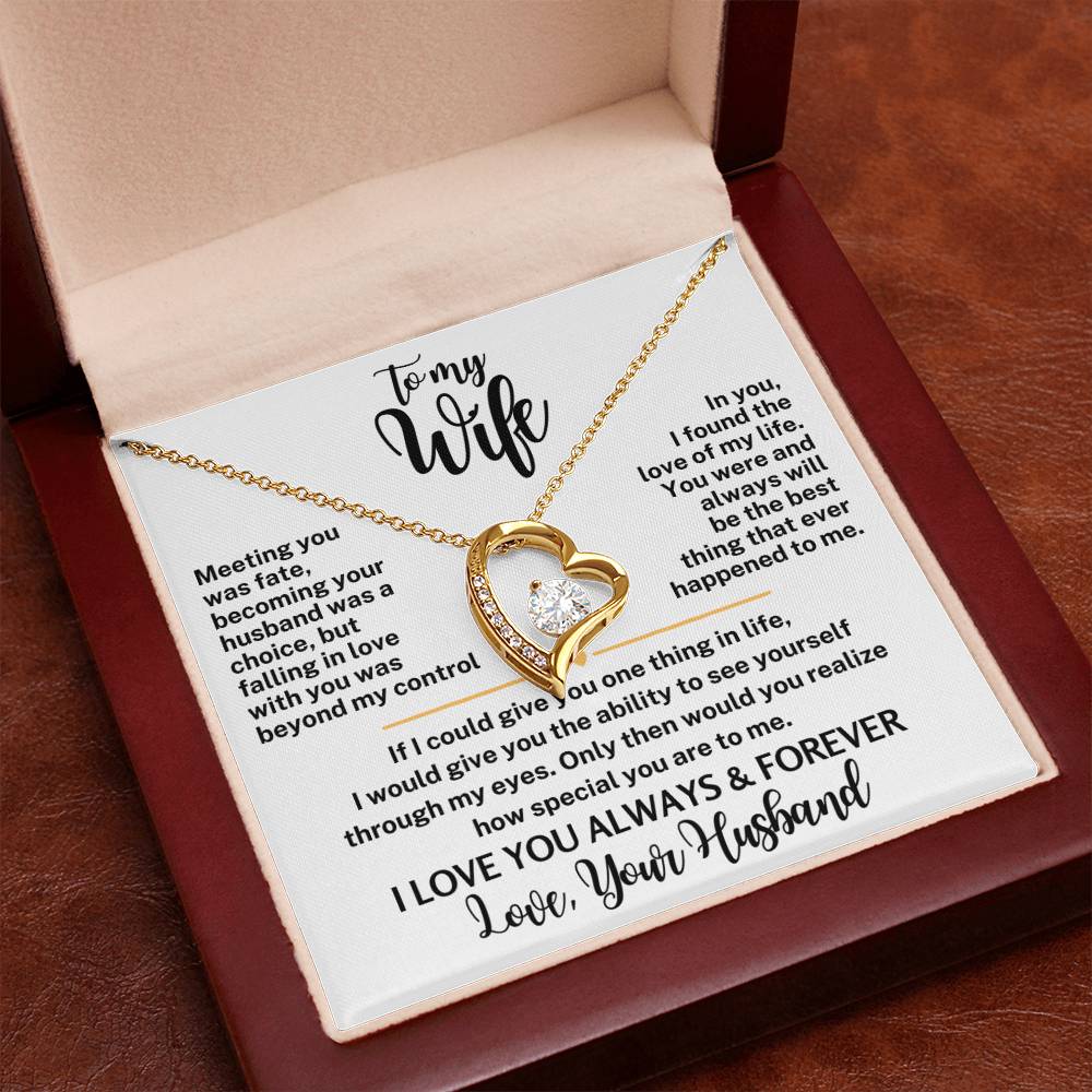 Forever Love Necklace with Message Card To My Wife
