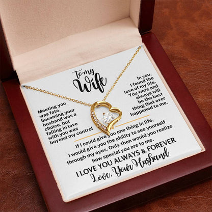 Forever Love Necklace with Message Card To My Wife