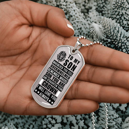 Personalized Dog Tag Necklace with Engraving. Gift for Son