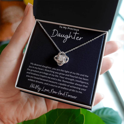 Love Knot Necklace for Daughter with Message Card