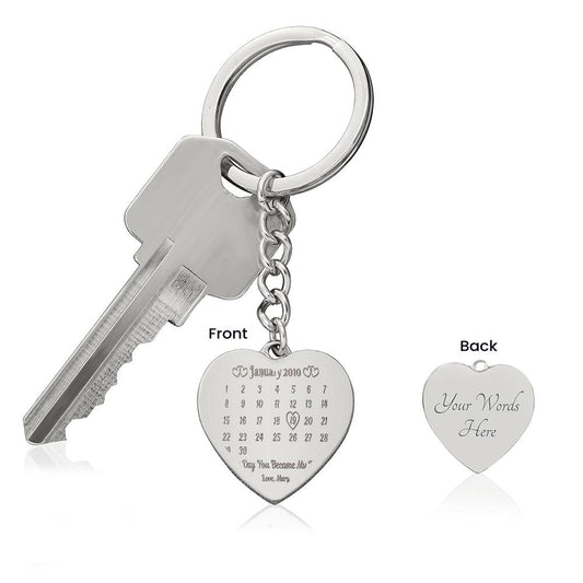 Engraved Heart Keychain