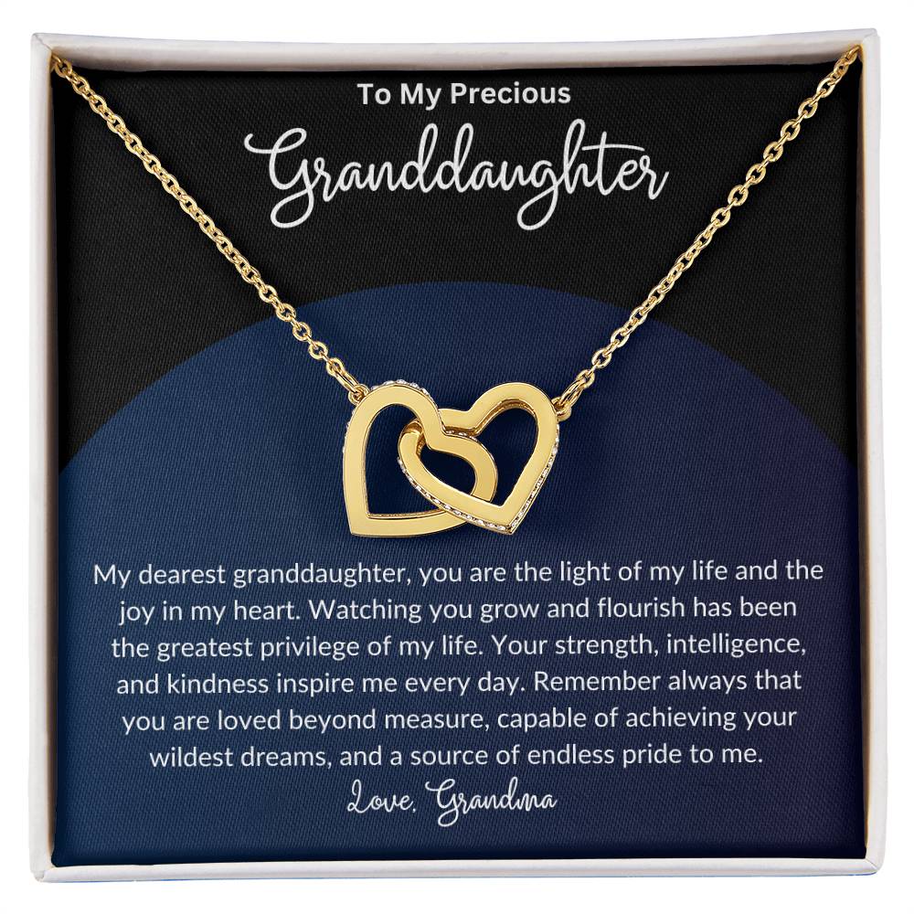 Granddaughter and Grandmother. Interlocking Hearts Necklace