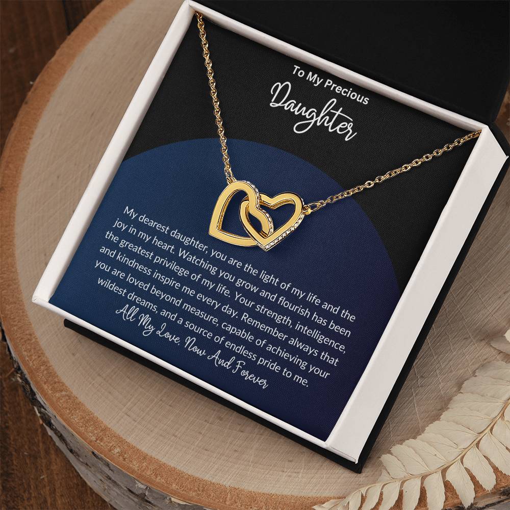 To My Beautiful Daughter - Interlocking Hearts Necklace