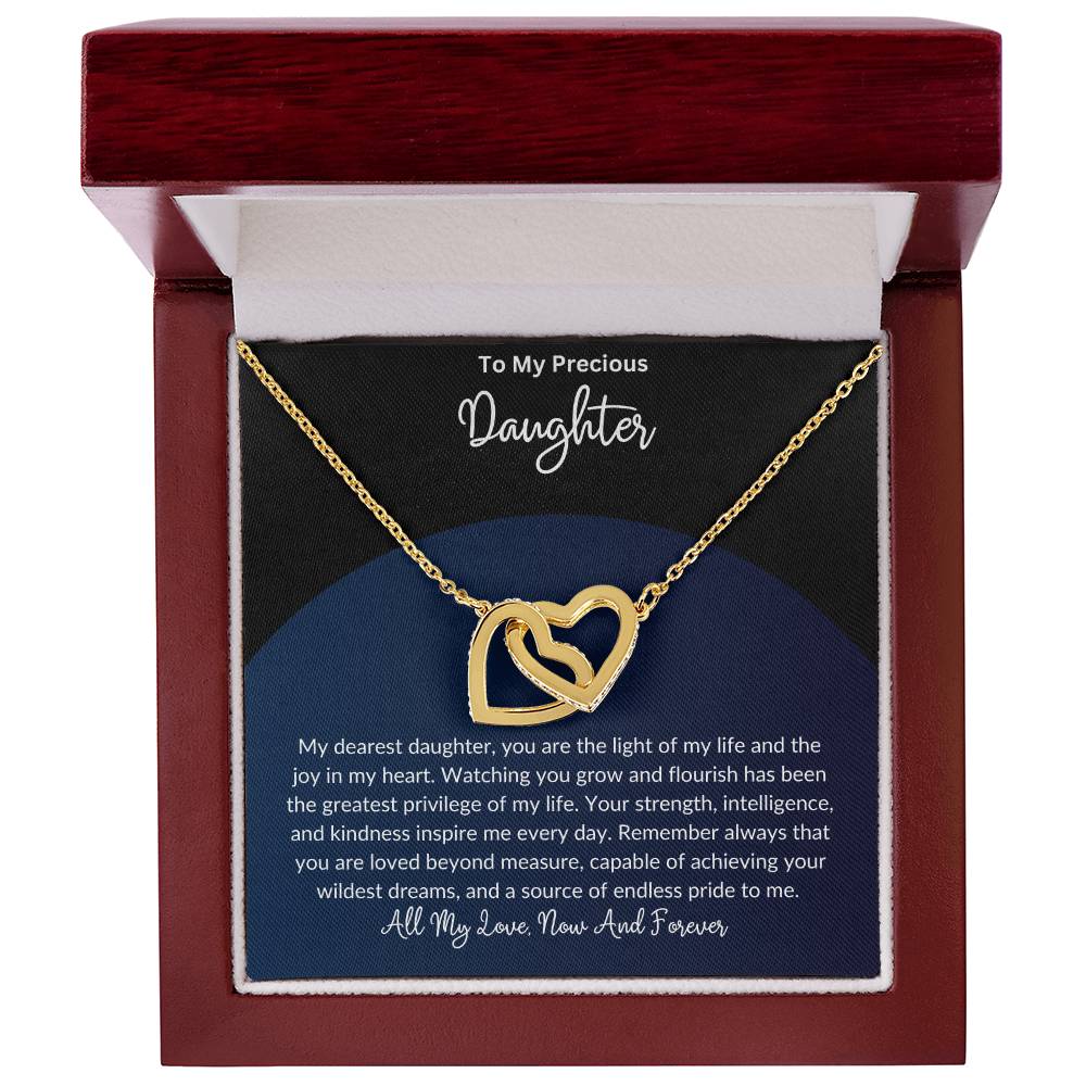 To My Beautiful Daughter - Interlocking Hearts Necklace