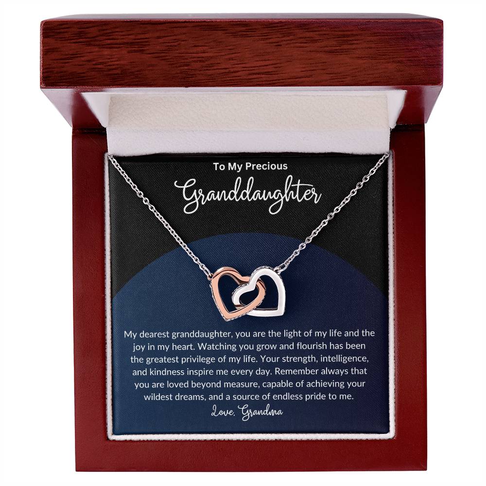 Granddaughter and Grandmother. Interlocking Hearts Necklace