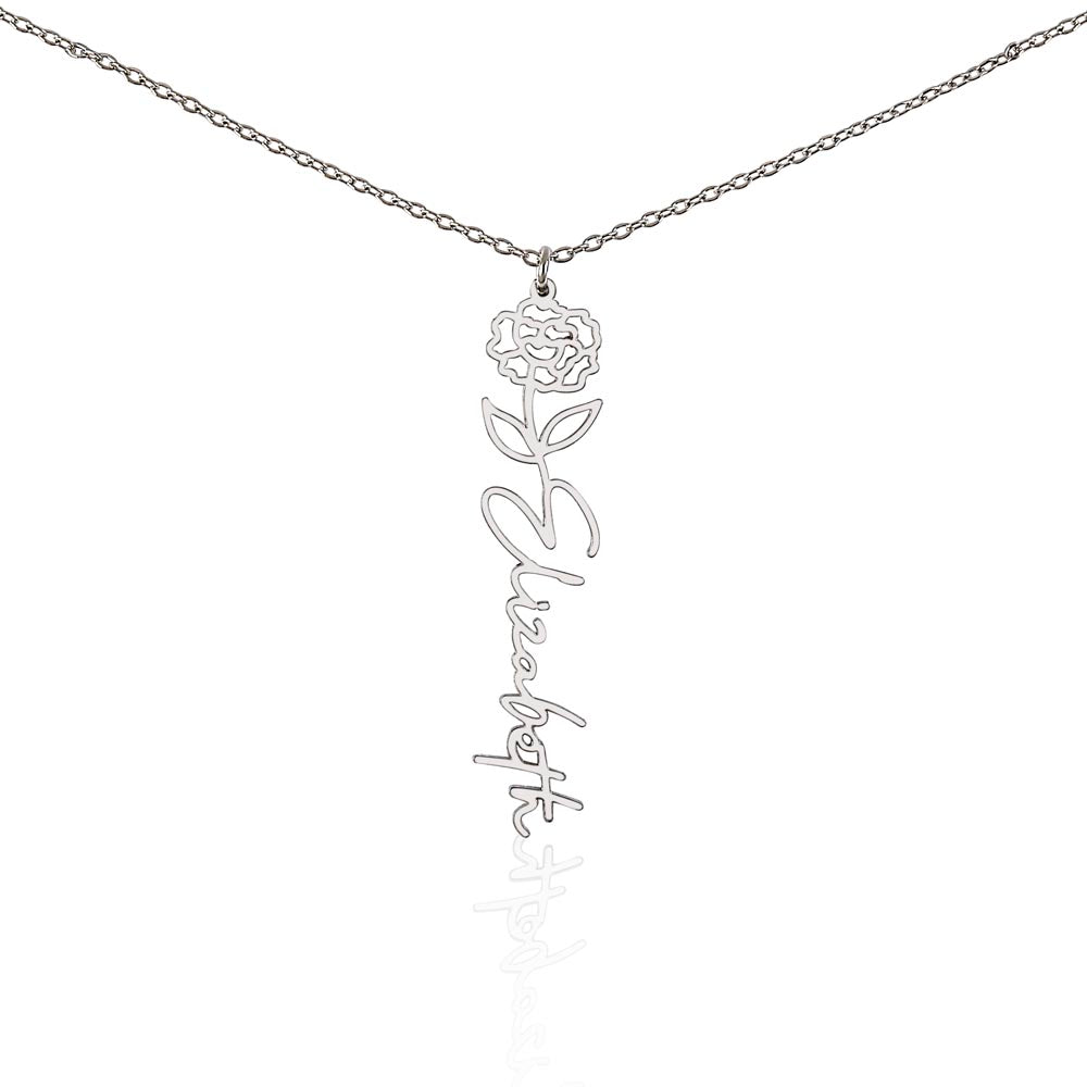 Stunning Personalized Birth Flower Necklace