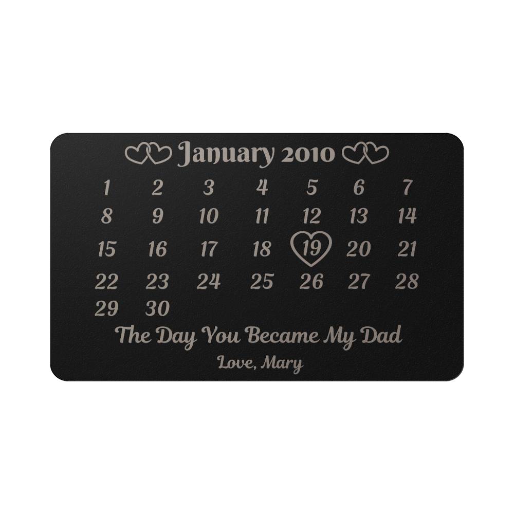 Personalized Fathers Day  Engraved Metal Wallet Card