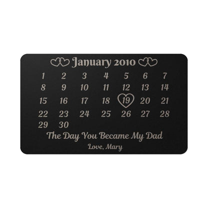 Personalized Fathers Day  Engraved Metal Wallet Card