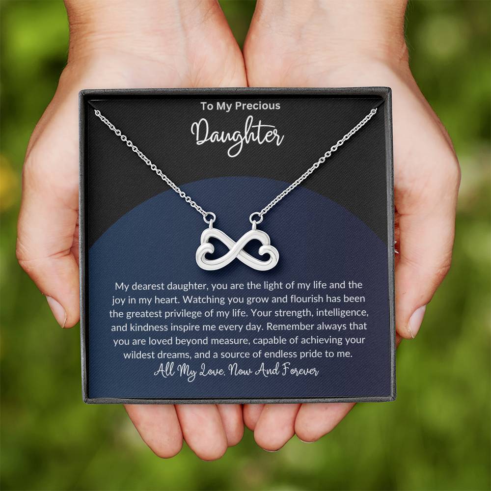 Gift for Daughter from Mom Dad, Daughter Infinity Necklace, Custom Text Necklace, Daughter Gift, Daughter Necklace, Infinity Necklace