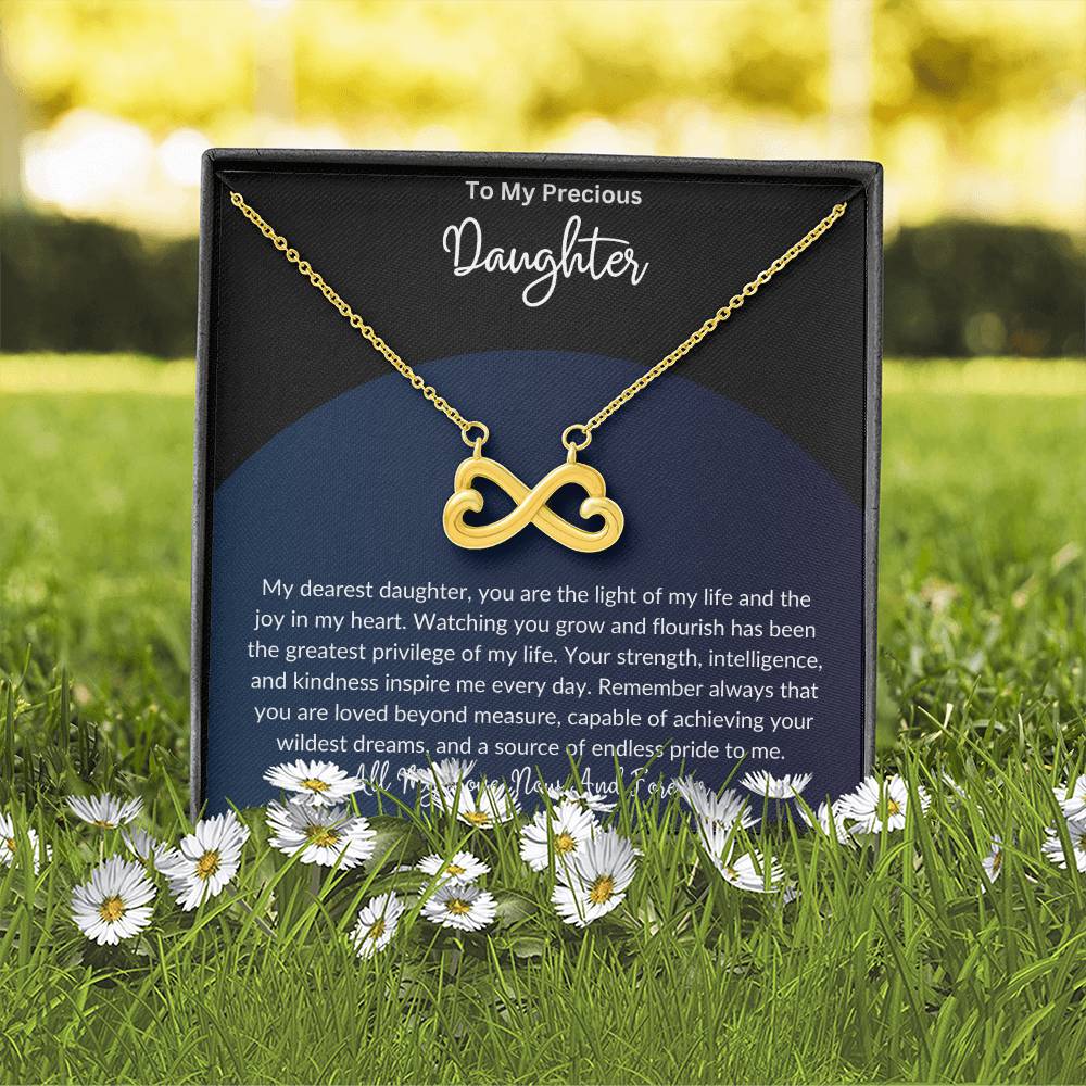 Gift for Daughter from Mom Dad, Daughter Infinity Necklace, Custom Text Necklace, Daughter Gift, Daughter Necklace, Infinity Necklace