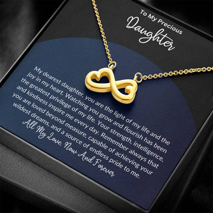 Gift for Daughter from Mom Dad, Daughter Infinity Necklace, Custom Text Necklace, Daughter Gift, Daughter Necklace, Infinity Necklace