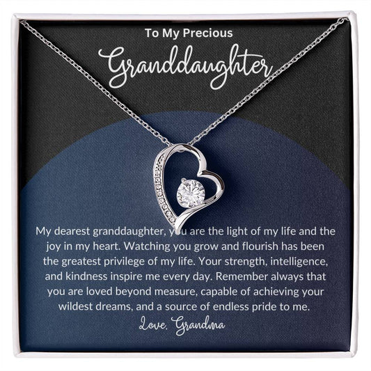 To My Precious Granddaughter - Forever Love Necklace