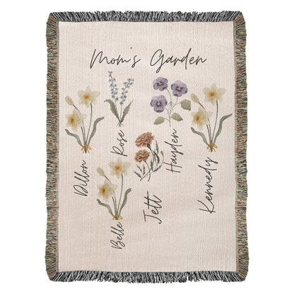 Mom's Garden- Heirloom Woven Blanket (Portrait)