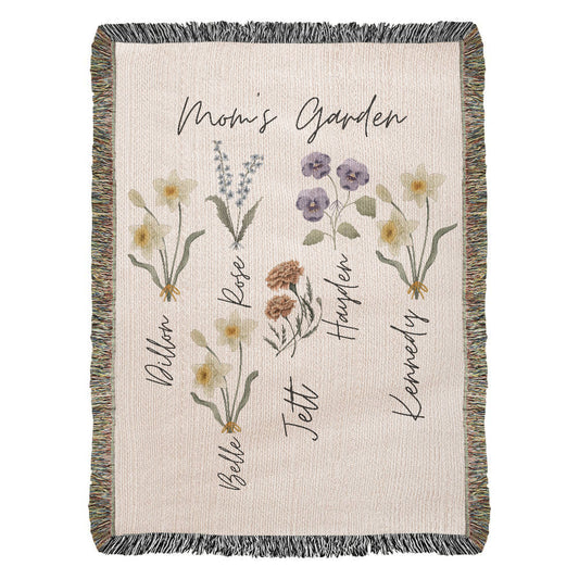 Mom's Garden- Heirloom Woven Blanket (Portrait)