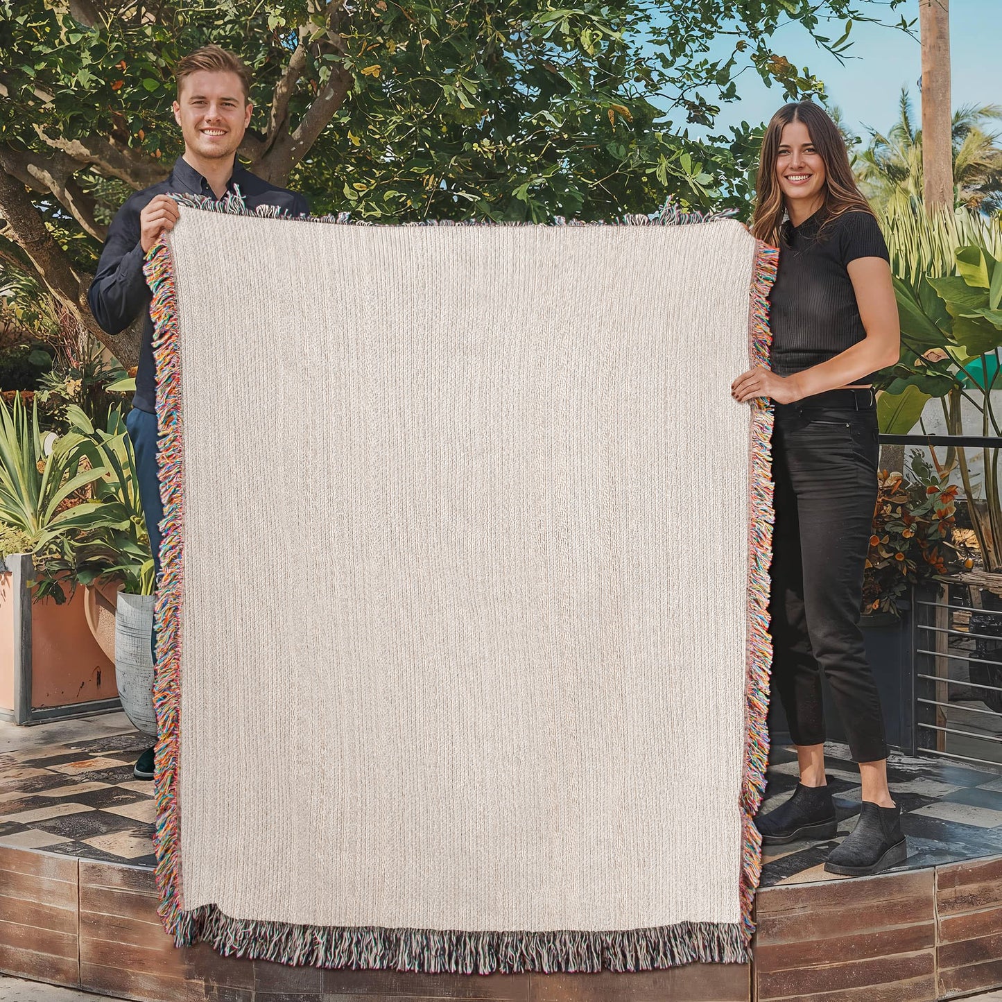 Mom's Garden- Heirloom Woven Blanket (Portrait)