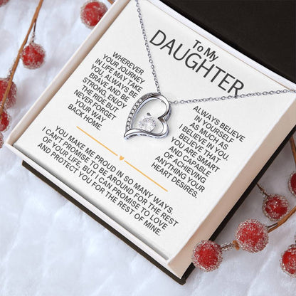 Forever Love Necklace for Daughter - Heart Pendant