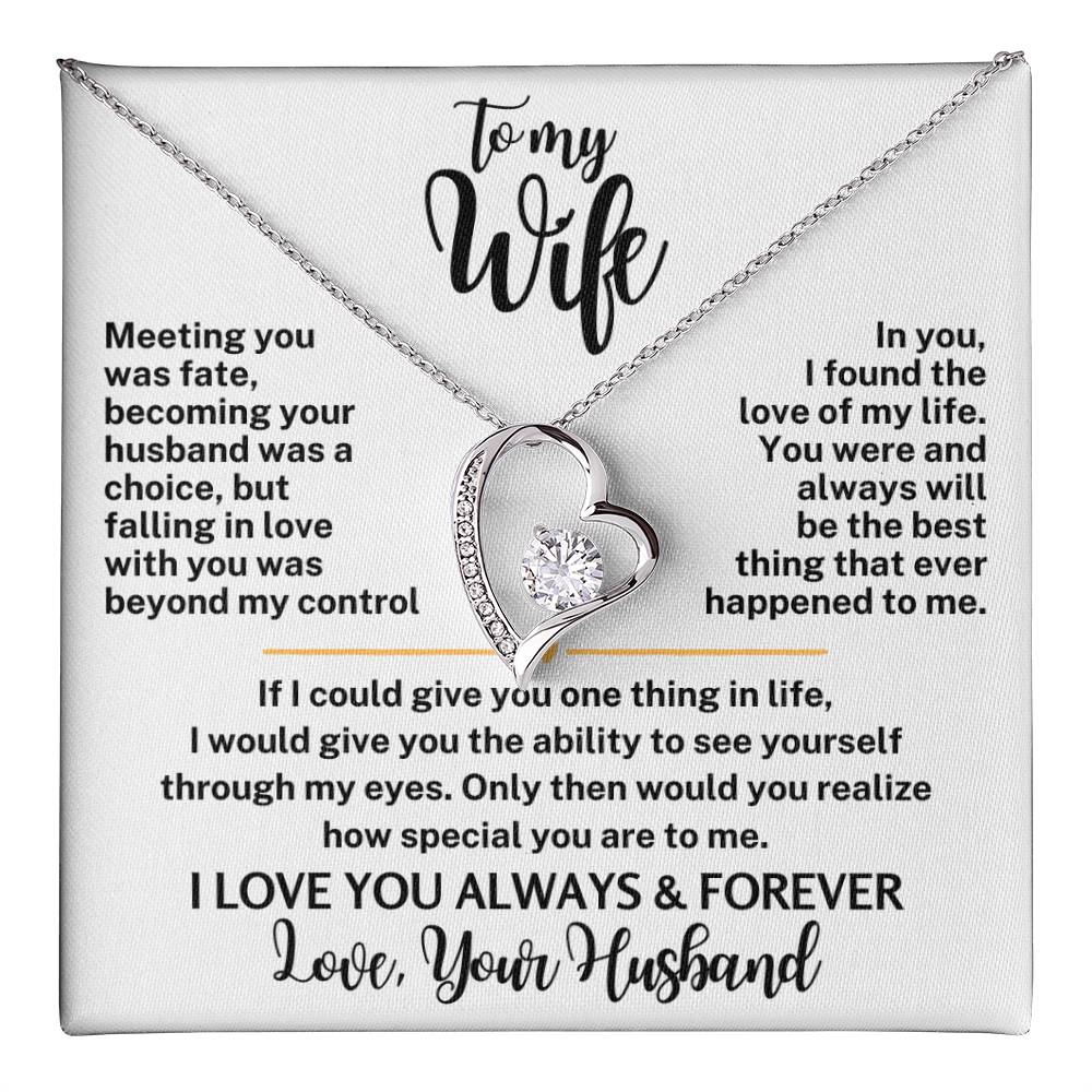 Forever Love Necklace with Message Card To My Wife