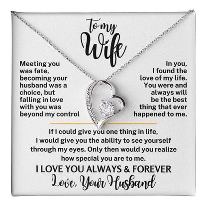 Forever Love Necklace with Message Card To My Wife