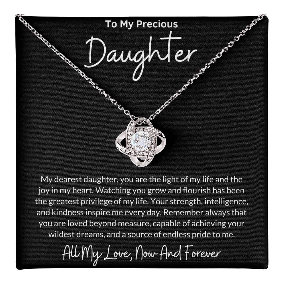 Love Knot Necklace for Daughter with Message Card