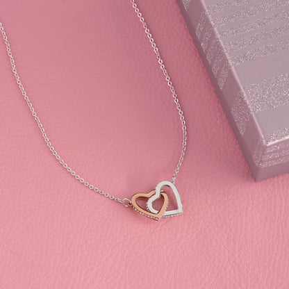 Interlocking Heart Necklace for Granddaughter - CZ Crystals
