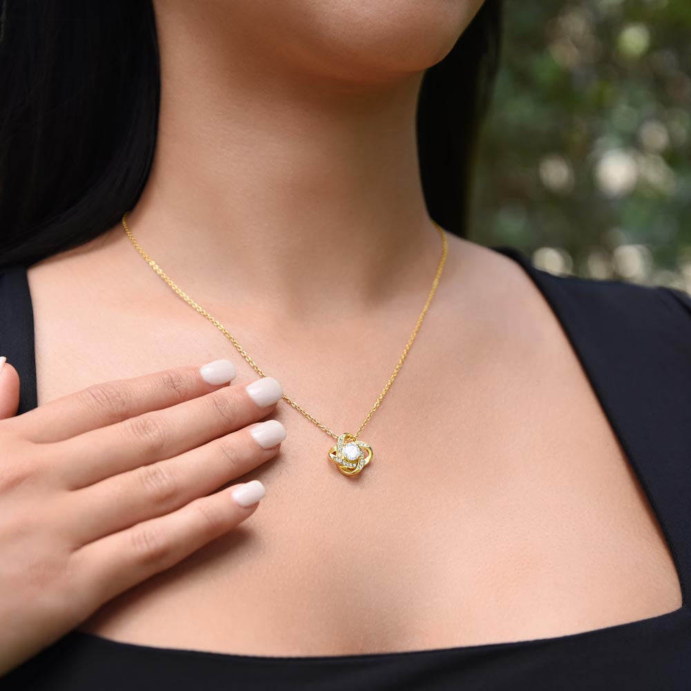 Love Knot Necklace for Daughter with Message Card