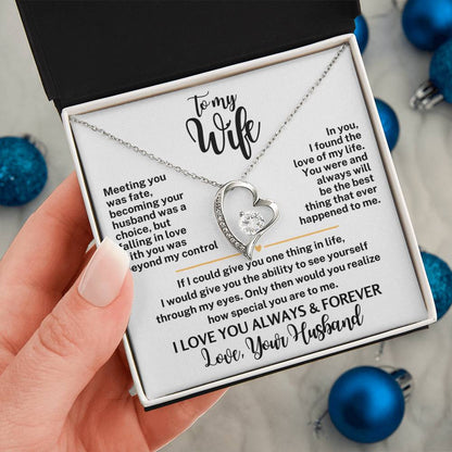 Forever Love Necklace with Message Card To My Wife