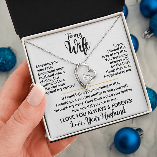 Forever Love Necklace with Message Card To My Wife