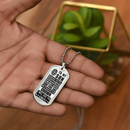 Personalized Dog Tag Necklace with Engraving. Gift for Son