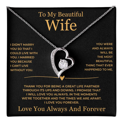 Forever Love Necklace - To My Beautiful Wife