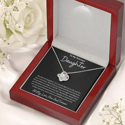 Love Knot Necklace for Daughter with Message Card