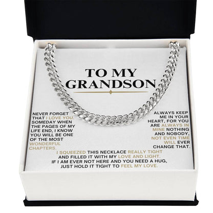 Cuban Link Chain with Sentimental Message for Grandson