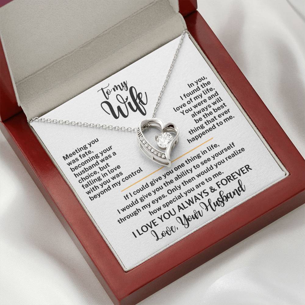 Forever Love Necklace with Message Card To My Wife