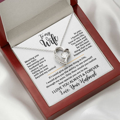 Forever Love Necklace with Message Card To My Wife