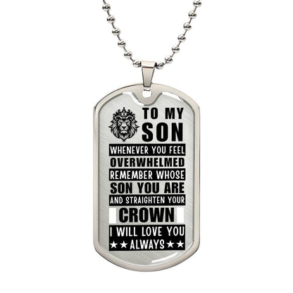 Personalized Dog Tag Necklace with Engraving. Gift for Son