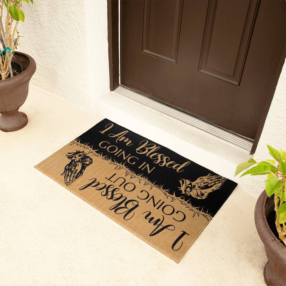 Blessed Going In and Out Welcome Mat
