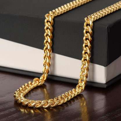 Cuban Link Chain with Sentimental Message for Grandson